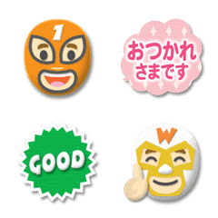 [LINE絵文字] ぷっくり プロレス マスクマン3 あいさつ編の画像