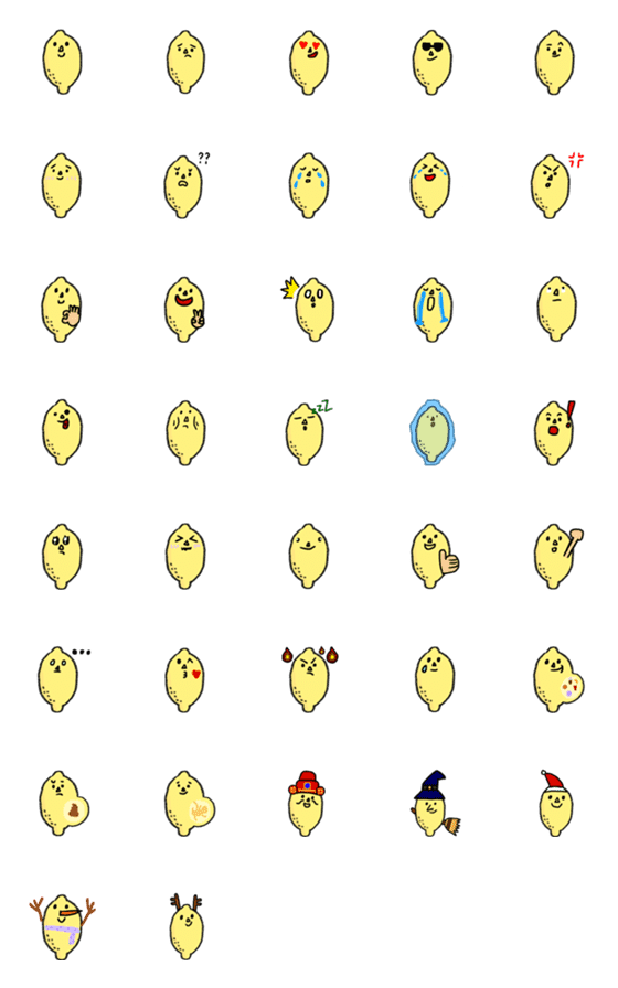 [LINE絵文字]Lemon emoji Iの画像一覧