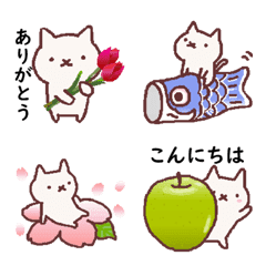 [LINE絵文字] 普段使いの手描きねこ4《春編》の画像