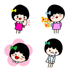 [LINE絵文字] ショートカット女子 絵文字の画像