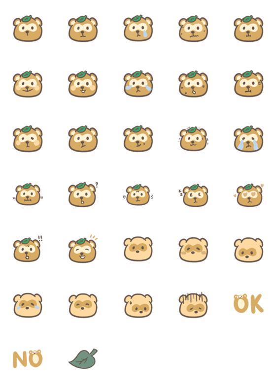 [LINE絵文字]Happy Raccoon Brownieの画像一覧