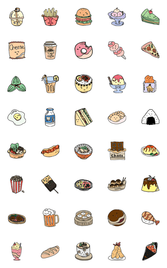 [LINE絵文字]foodie is me ！の画像一覧