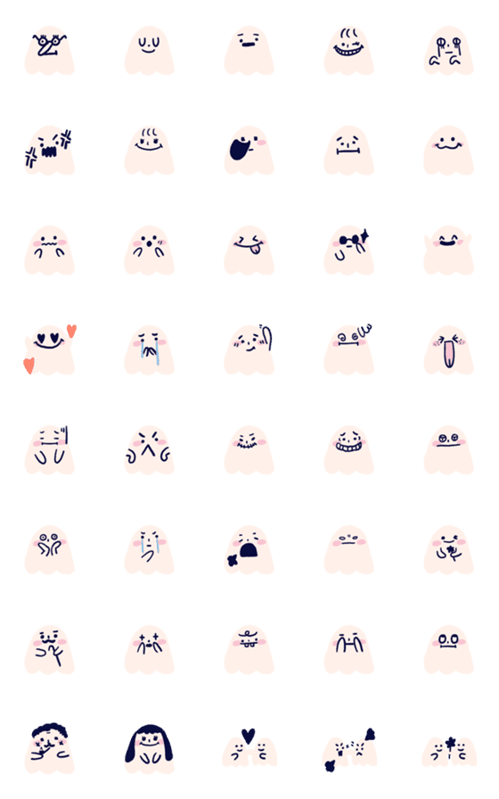 [LINE絵文字]Ghost expression pack1の画像一覧