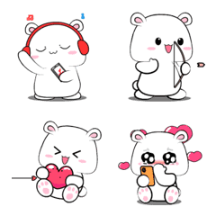 [LINE絵文字] White Mouse : Animated emojiの画像