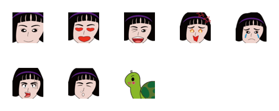 [LINE絵文字]Day of girl and little turtle-1の画像一覧