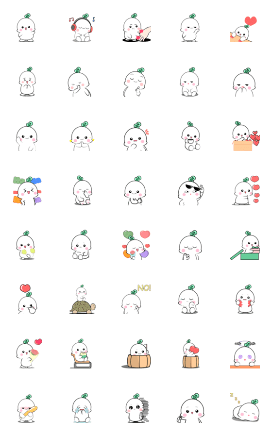 [LINE絵文字]Cute turnip : Animated emojiの画像一覧