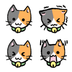 [LINE絵文字] トリコロールな猫の画像