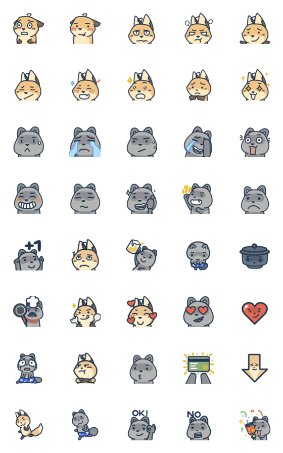 [LINE絵文字]A.Chan Fox ＆ Lime Animated Emojiの画像一覧