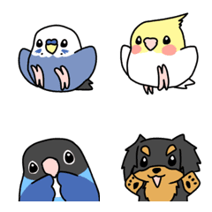 [LINE絵文字] インコと犬の絵文字の画像