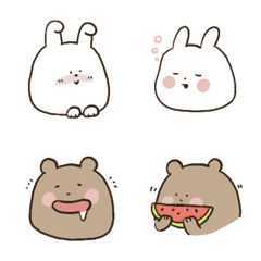 [LINE絵文字] Emoji of rabbit＆bearの画像