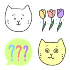 [LINE絵文字] 猫とシンプル絵文字の画像