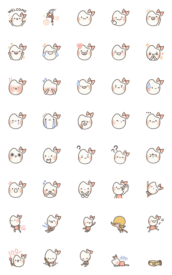 [LINE絵文字]Rice and Pear - Rice's daily Emojiの画像一覧