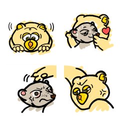 [LINE絵文字] Peanut Bear ＆ Chocolate Meerkatの画像