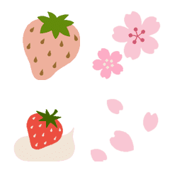 [LINE絵文字] 動く！ かわいい春の絵文字【桜・苺・お花】の画像