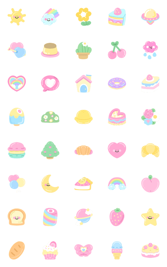 [LINE絵文字]Cutie Little Pastelの画像一覧