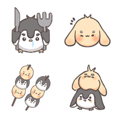 [LINE絵文字] Penguin Bird ＆ Rabbit Bird Stickerの画像