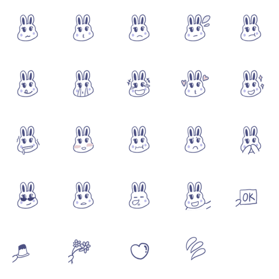 [LINE絵文字]happy bunny lifeの画像一覧