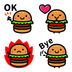 [LINE絵文字] 毎日使える♥ハンバーガーの画像