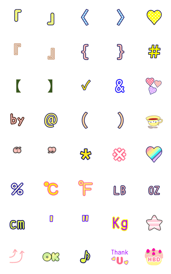 [LINE絵文字]見やすい記号と特殊文字の画像一覧