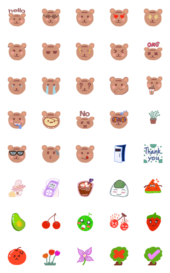 [LINE絵文字]Face changing bearの画像一覧