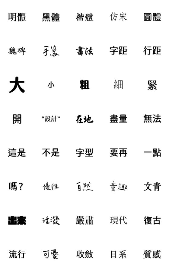 [LINE絵文字]Designer survival kit: fontsの画像一覧