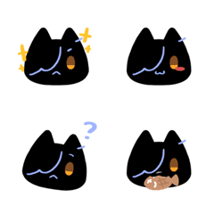 [LINE絵文字] Hwyoruka Emoji (Black cat ver.)の画像