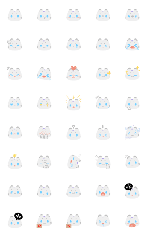 [LINE絵文字]Tora Emoji (White tiger ver.)の画像一覧