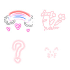 [LINE絵文字] heart neon emojiの画像