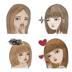 [LINE絵文字] Indifferent woman emojiの画像