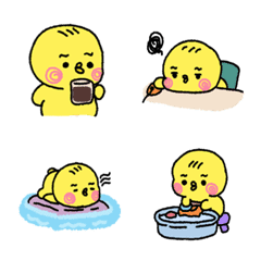 [LINE絵文字] Chicken's busy dayの画像