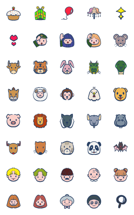 [LINE絵文字]Chinese Zodiac＆HBDの画像一覧