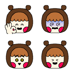 [LINE絵文字] クマずきんちゃんの絵文字の画像