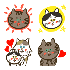 [LINE絵文字] 三兄弟の猫の画像