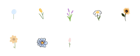 [LINE絵文字]Cute Cute Flowersの画像一覧