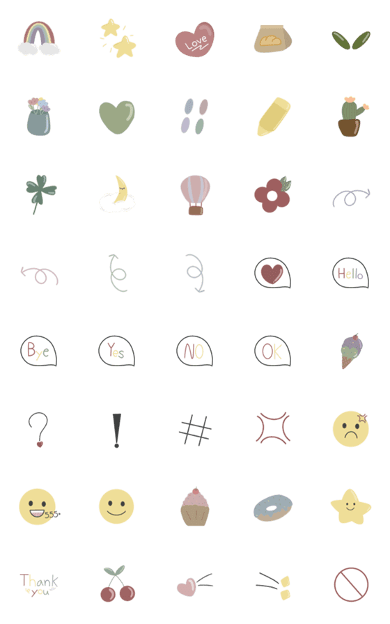 [LINE絵文字]Emoji pastel 2の画像一覧