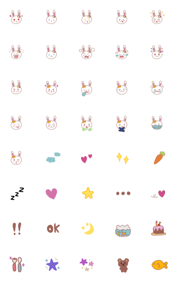 [LINE絵文字]Rabbit Nini emojiの画像一覧