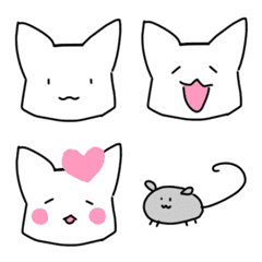 [LINE絵文字] しろねこ 絵文字の画像