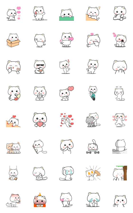 [LINE絵文字]British shorthair cat 2 : Animated emojiの画像一覧