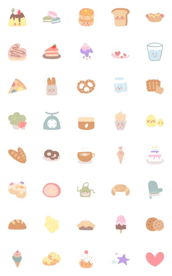 [LINE絵文字]Cute bakery setの画像一覧