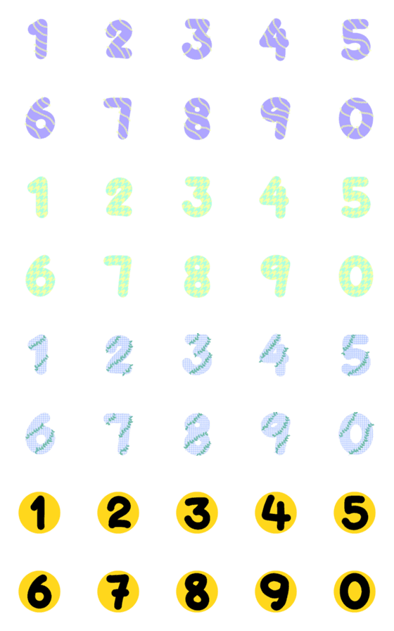 [LINE絵文字]Number with chainの画像一覧