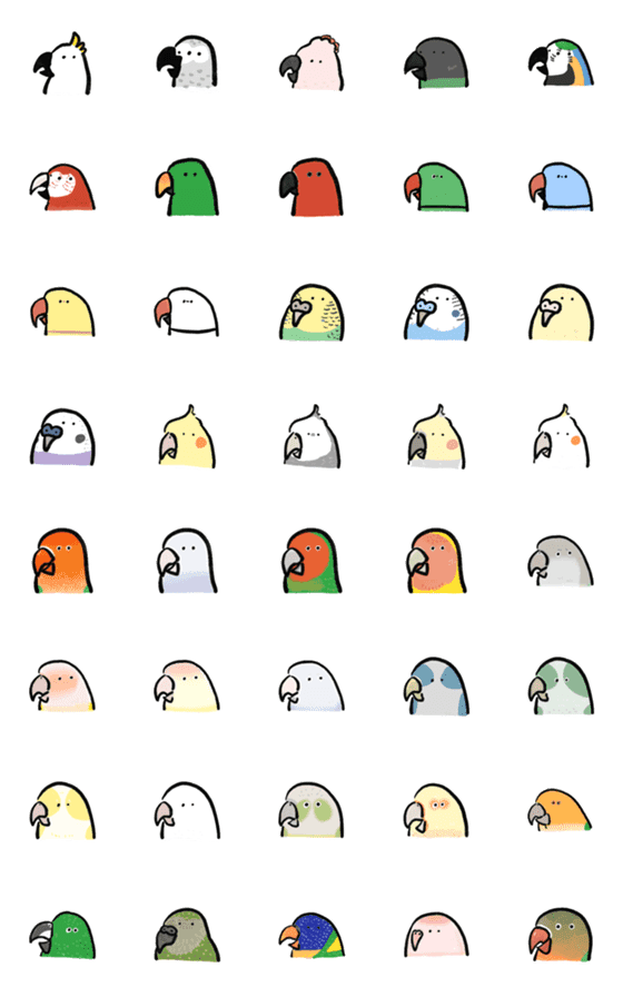 [LINE絵文字]Parrots say Helloの画像一覧