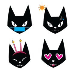 [LINE絵文字] DarkCat Emojiの画像