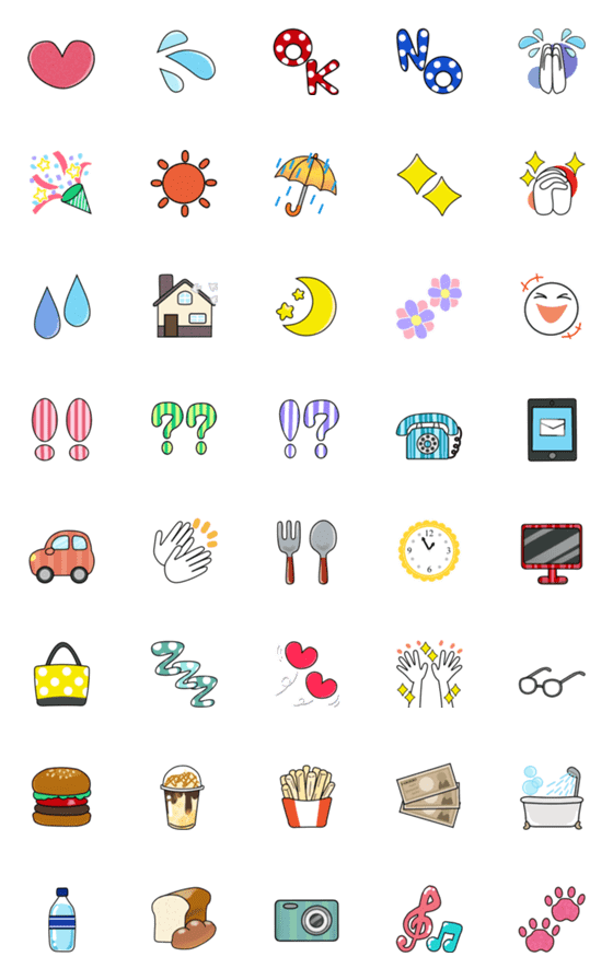 [LINE絵文字]絵文字いろいろ詰め合わせの画像一覧