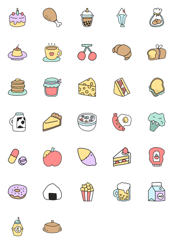 [LINE絵文字]Baby foods emojiの画像一覧