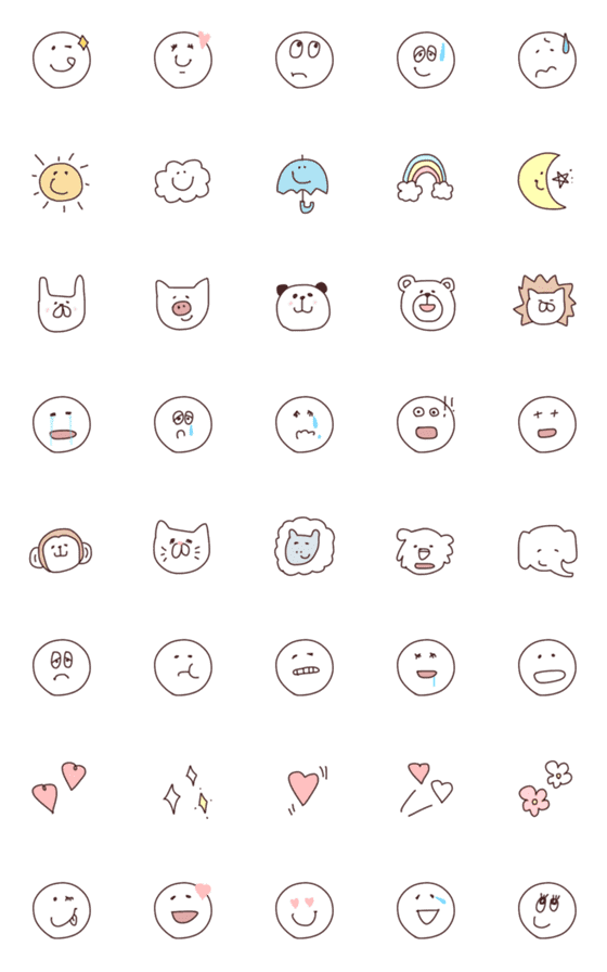 [LINE絵文字]シンプルにかわいい絵文字セットの画像一覧