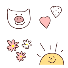 [LINE絵文字] シンプルにかわいいヤツら♡の画像