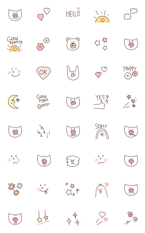 [LINE絵文字]シンプルにかわいいヤツら♡の画像一覧