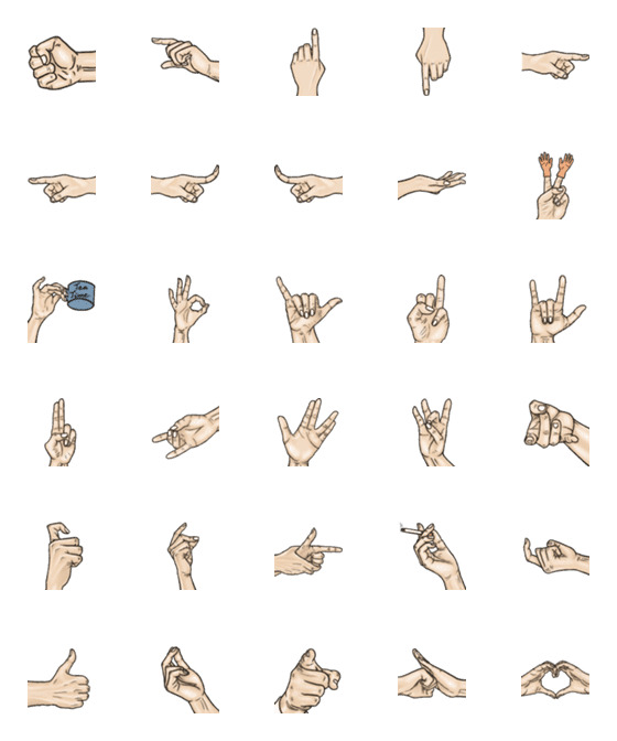 [LINE絵文字]FYR Daily Emoticon-Hand Part 1の画像一覧