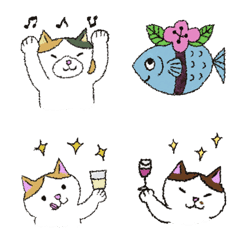 [LINE絵文字] cat family comfort Emojiの画像