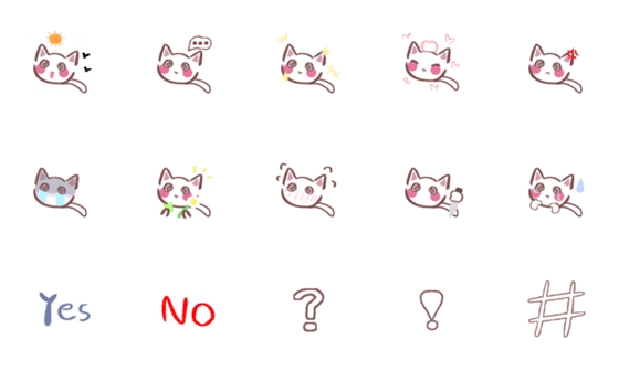 [LINE絵文字]my cat v.1の画像一覧